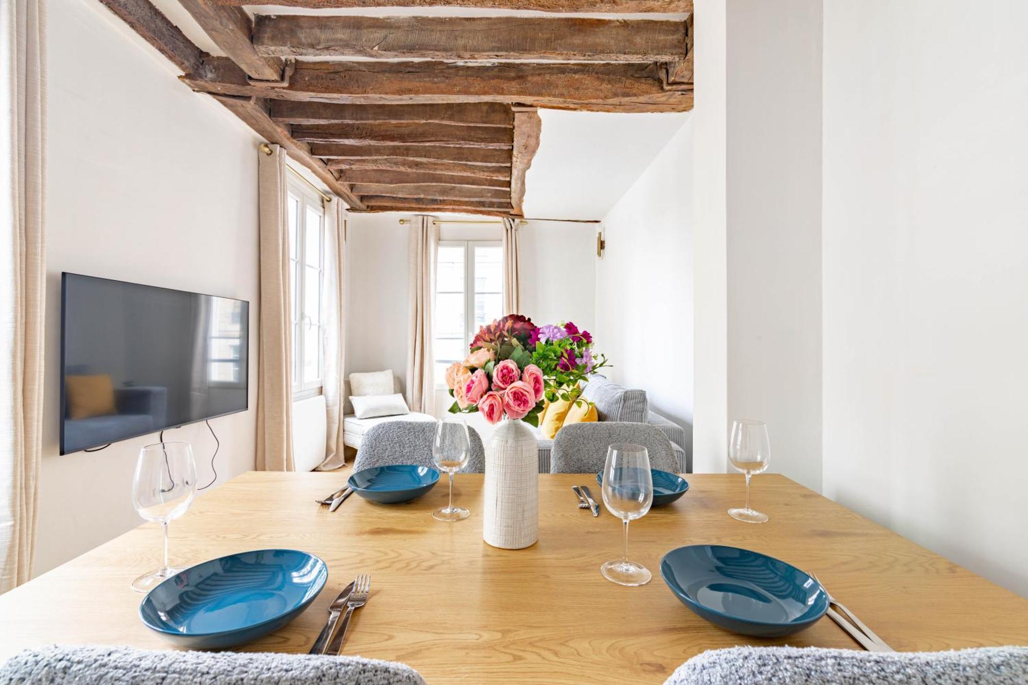 Appartement Quartier Fontaine Chatelet Les Halles Free Netflix Париж Екстер'єр фото